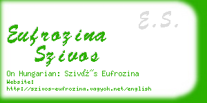 eufrozina szivos business card